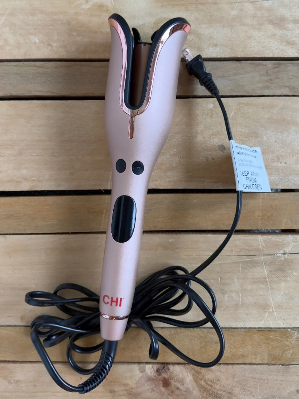 CHI Spin N Curl 1” Ceramic Rotating Curling Iron - Rose Gold (Like New)